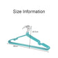 Set of 10 mint green PVC-coated clothes hangers with curved anti-slip arms