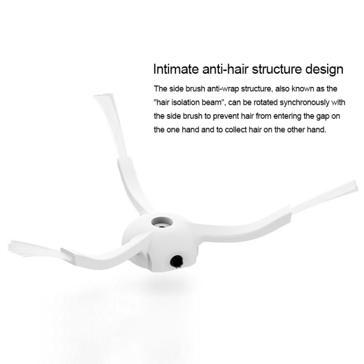 White side brush arm with rotating blade for sweeping robot