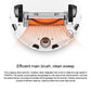 Robot vacuum underside with main brush roller and side wheels