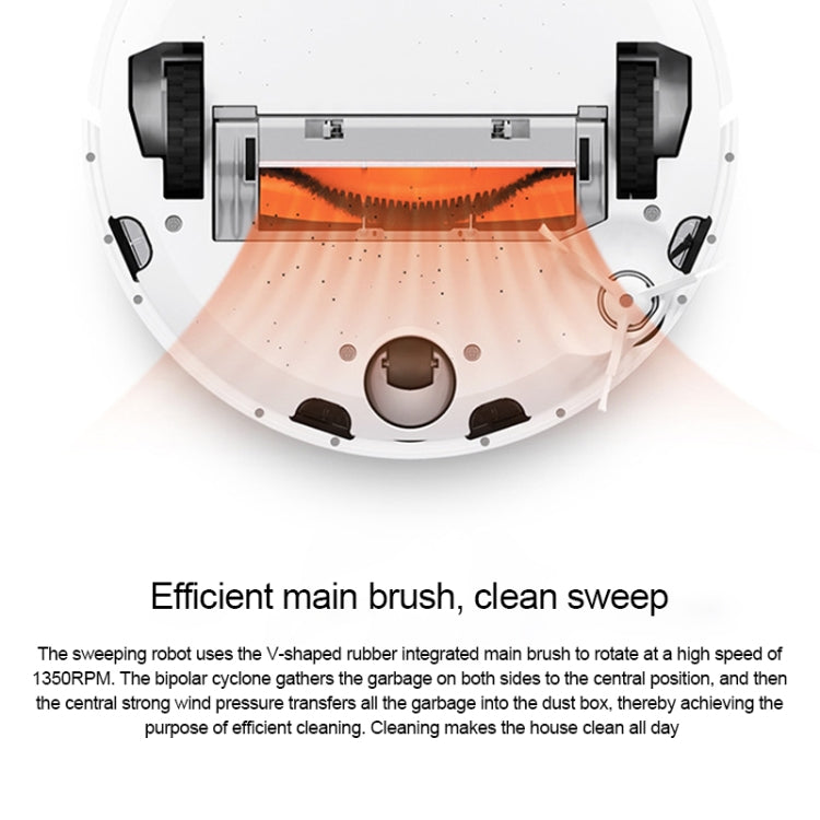 Main brush roller inside robot housing with orange rubber bristles