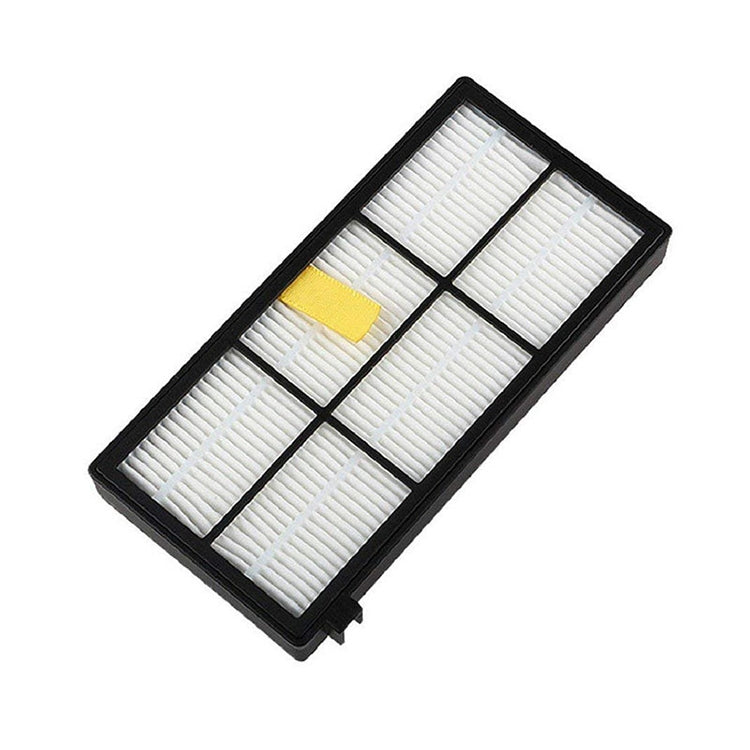 iRobot Roomba replacement HEPA filter with white pleated media in black frame