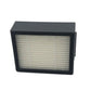 Black-framed rectangular filter with pleated white media