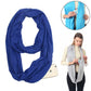 Navy blue solid infinity scarf, soft draped loop for winter layering