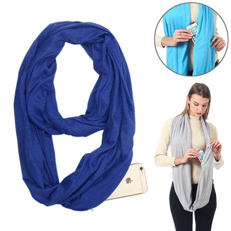 Navy blue solid infinity scarf, soft draped loop for winter layering
