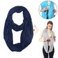 Dark blue solid infinity scarf, soft draped loop for winter layering