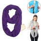 Purple solid infinity scarf, soft draped loop for winter layering