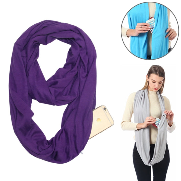 Purple solid infinity scarf, soft draped loop for winter layering
