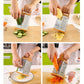 Six-sided vegetable chopper used to slice carrot, cucumber, and cabbage