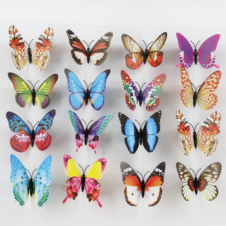 Colorful butterfly fridge magnets, 10-piece assortment with printed wing details
