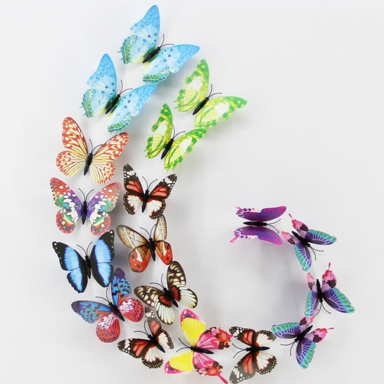 Butterfly fridge magnets arranged in a circular wreath, colorful luminous-style set