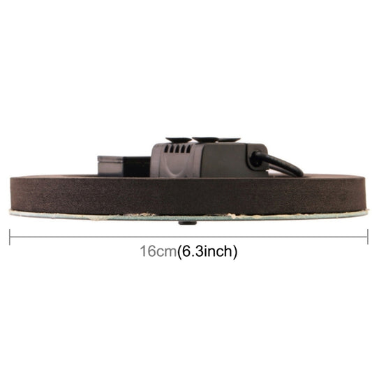 Solar pond fountain pump with circular base and raised outlet, side view