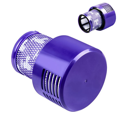 Washable vacuum dust filter cartridge, purple HEPA-style mesh with end ports