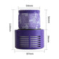 Washable vacuum dust filter cartridge, purple; 87mm x 64mm x 54mm
