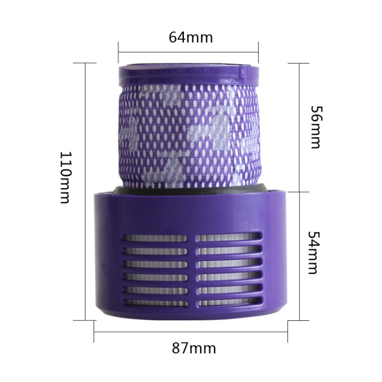 Washable vacuum dust filter cartridge, purple; 87mm x 64mm x 54mm