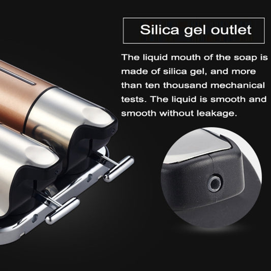 Wall-mounted soap dispenser outlet with smooth dispensing spout detail
