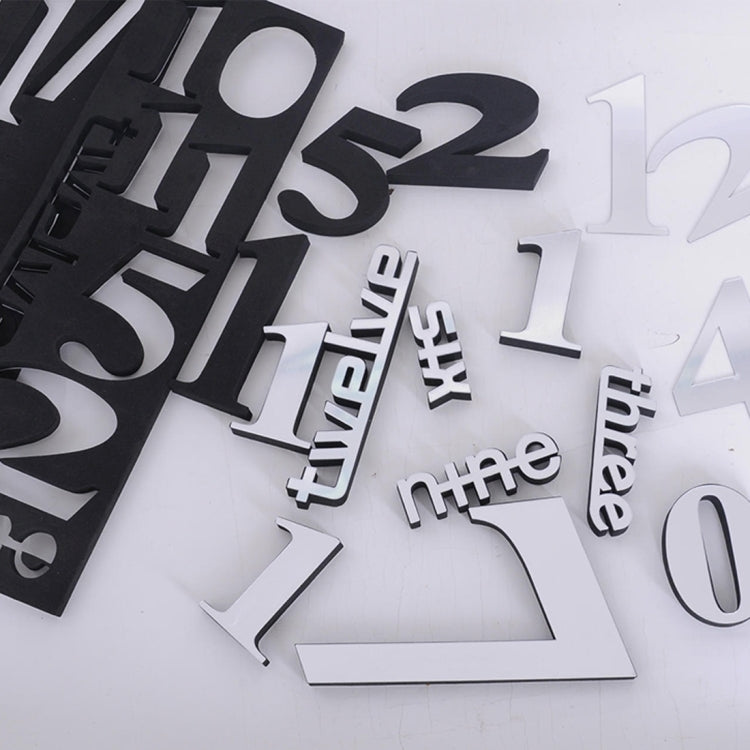 Clock number stickers assortment with raised black and silver numeral pieces