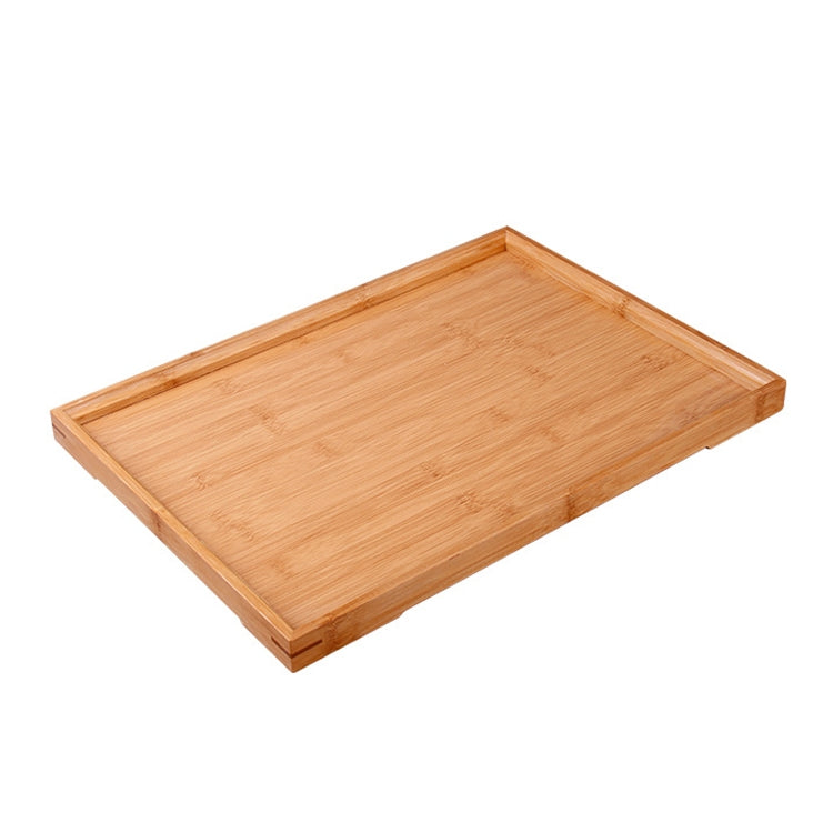 Bamboo right-angle tea tray with raised rim, light bamboo wood, 41x29 cm