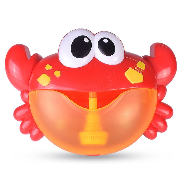 Red and orange crab bubble bath toy with large eyes and open mouth
