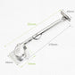 Silver hydraulic support rod with mounting plates and visible size proportions