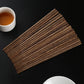 Close-up of non-slip ridged section on natural wenge chopsticks