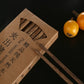Kraft gift box with natural wenge chopsticks and non-slip ridged tips