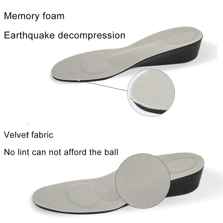 Light gray height increase insole, S size, textured fabric top with cushioning