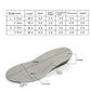 Insole size chart diagram for S, showing length, width, arch, forefoot, and height