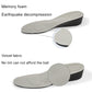 Light gray insole with textured top and dark wedge base, height-lift insert