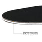 Shoe insole side view with black top layer and thin white EVA edge