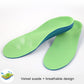 Children corrective insole size 25cm, pair of green insoles with blue underside
