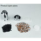 Chrome shower filter components and cartridge parts with black and white media