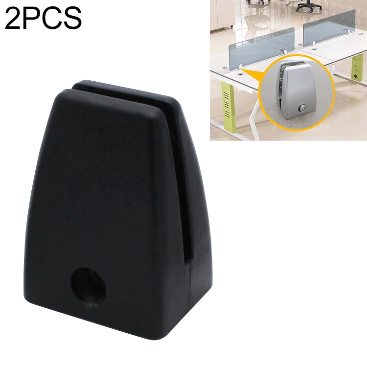 Black desk screen clamp baffle, rounded aluminum housing with mounting hole