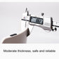 Thick white plastic step stool shown with measuring caliper