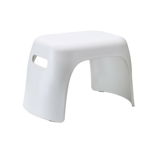 White plastic children step stool with carry handle, thick anti-slip base