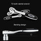 72-tooth ratchet wrench with curved head and contoured handle