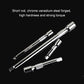 Chrome short-rod ratchet wrench with extension and socket adapter pieces