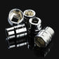 Chrome ratchet socket adapters with multiple drive socket ends