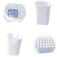Multi-function potato slicer Q-314, white parts with perforated grid insert and container