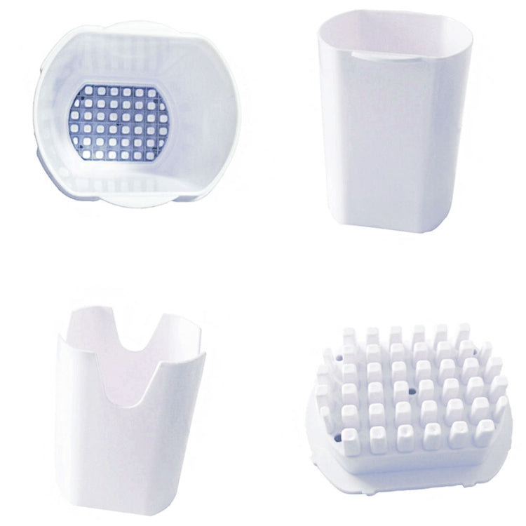 Multi-function potato slicer Q-314, white parts with perforated grid insert and container