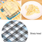 Multi-function potato slicer Q-314 cutting grid detail and diced potato pieces