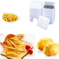 Multi-function potato slicer Q-314 with white body, grid insert, and potato fry cuts