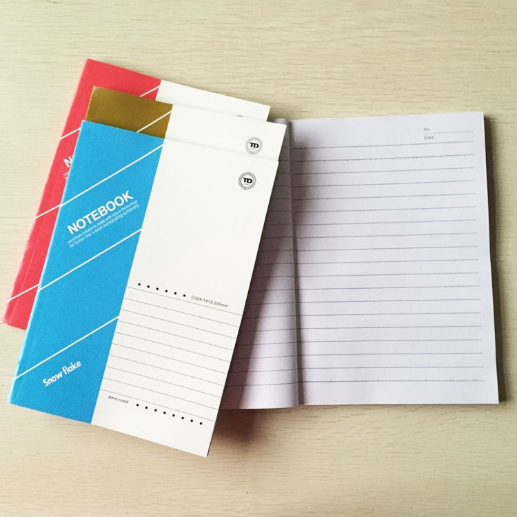 A5 soft cover diary opened to lined pages with small dot header marks