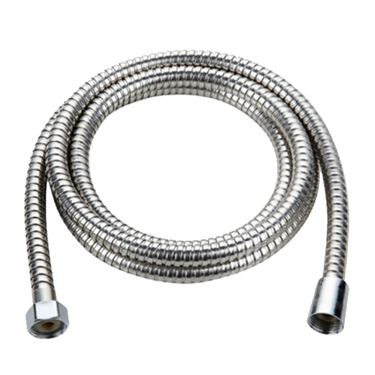 Flexible stainless shower hose with metal end fittings, coiled 1.5m
