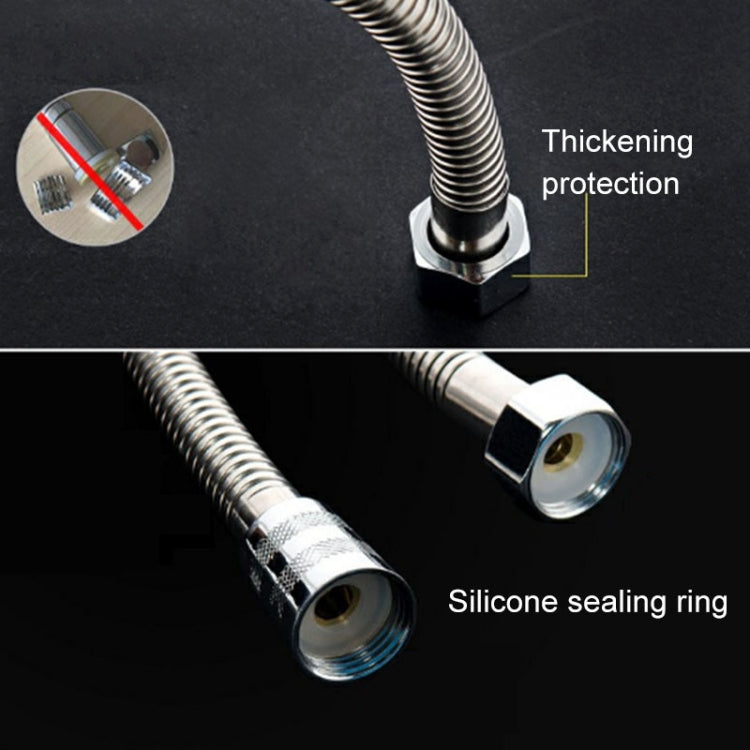 Stainless steel shower hose with silicone sealing ring and reinforced end fitting