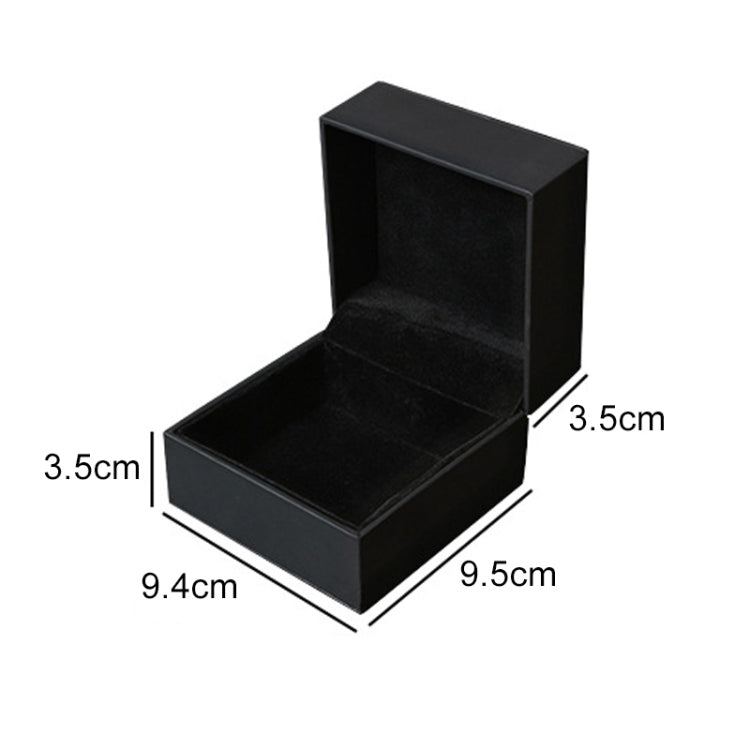 Black PU watch storage box (9.5 x 9.4 cm) with hinged lid and padded interior