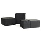 Black PU watch storage cases with padded lids and compartments