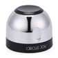 Mini champagne bottle stopper plugger, chrome dome with black collar and side latch