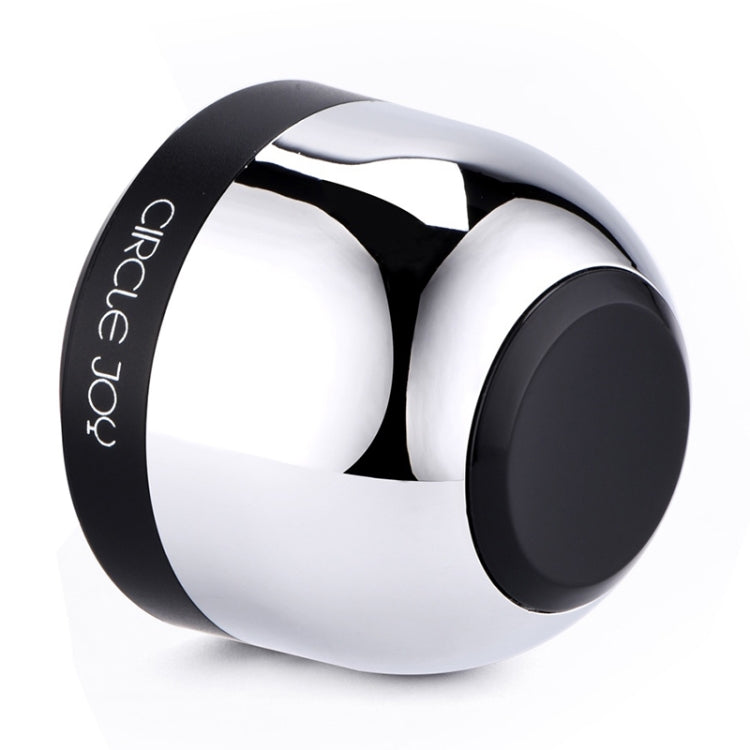 Mini champagne stopper, silver chrome body with black end cap and curved rim