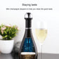 Mini champagne bottle stopper on bottle neck, chrome dome with black collar