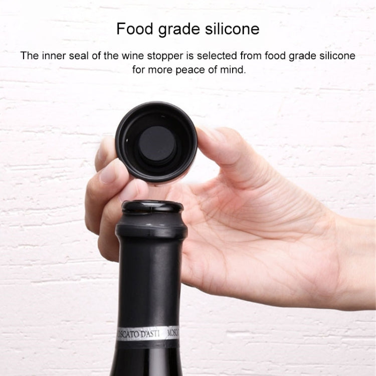 Mini champagne stopper inner seal, black silicone tip held with silver outer ring